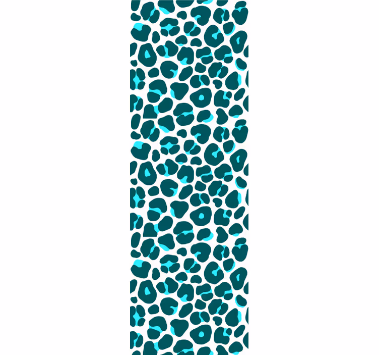 Rullegardin ungdom blå og svart neon leopardmønster - Tenstickers