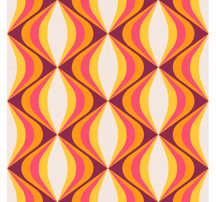 Rullegardin klassisk retro oransje bølger - Tenstickers
