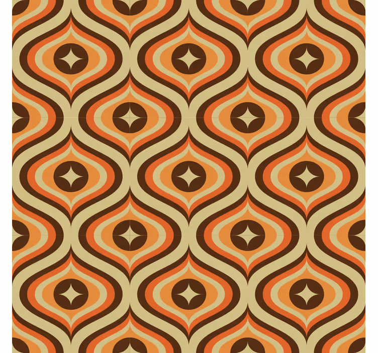 Rullegardin klassisk retro oransje og brun - Tenstickers