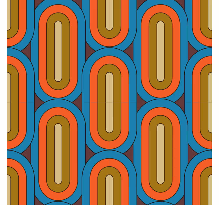 Rullegardin klassisk retro rund blå - Tenstickers