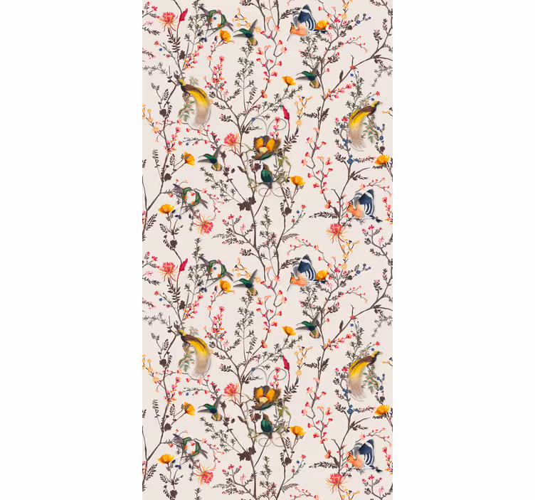 Rullegardin klassisk med naturinspirert blomsterdesign - Tenstickers