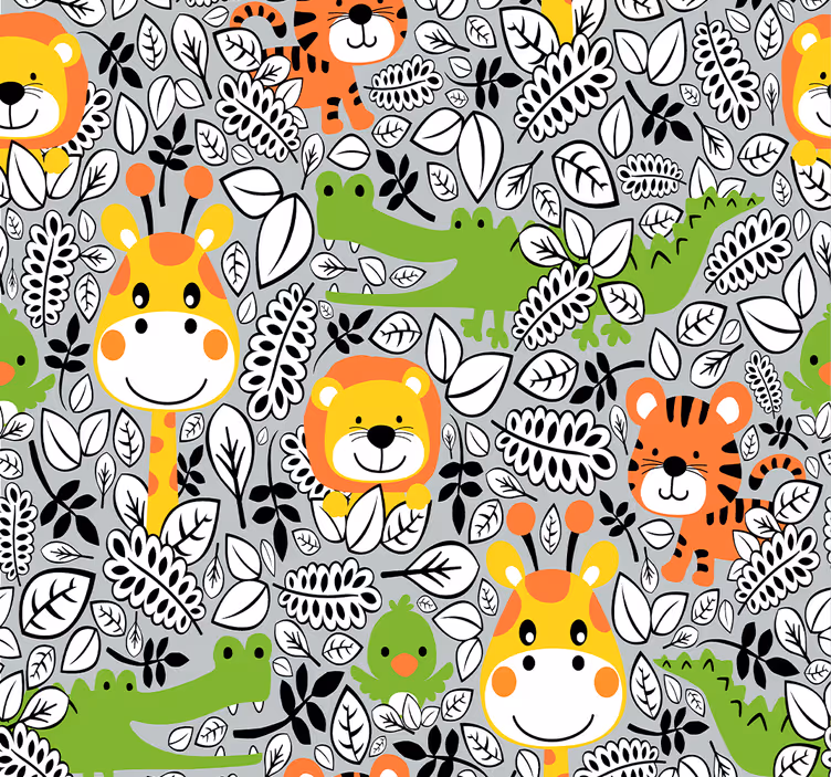 Rullegardin baby junglevenn grå - Tenstickers