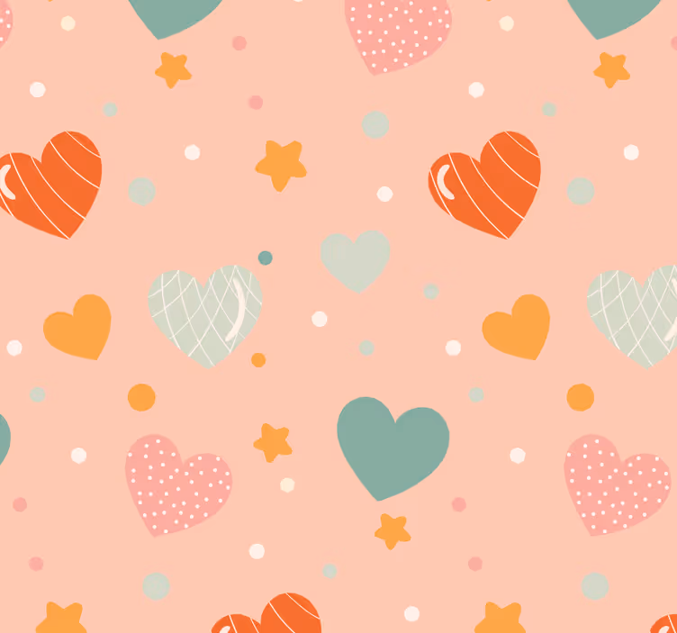 Rullegardin baby hjerter og stjerner mønster - Tenstickers