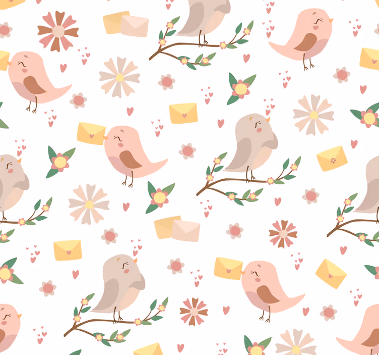 Rullegardin baby små fugler på grener - Tenstickers