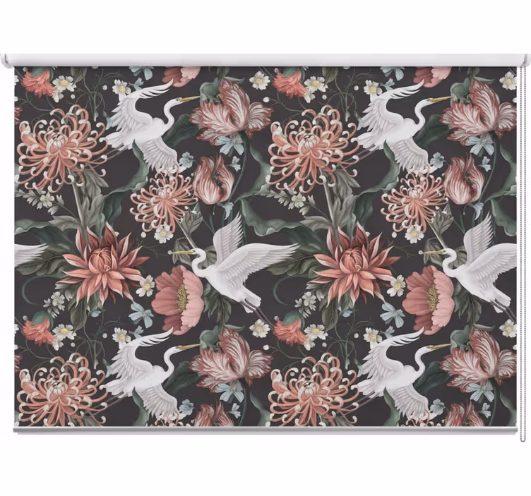 Rullegardin balkong hegrer og blomster - Tenstickers
