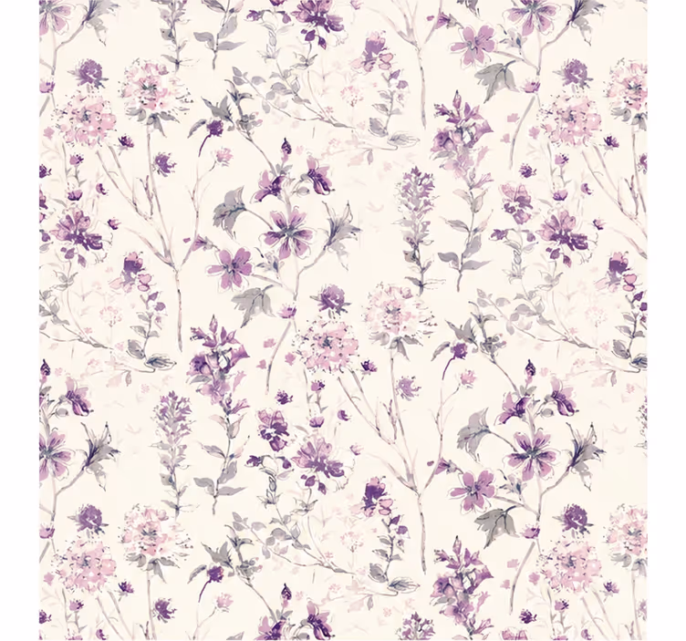 Rullegardin lilla med lilla blomster - Tenstickers