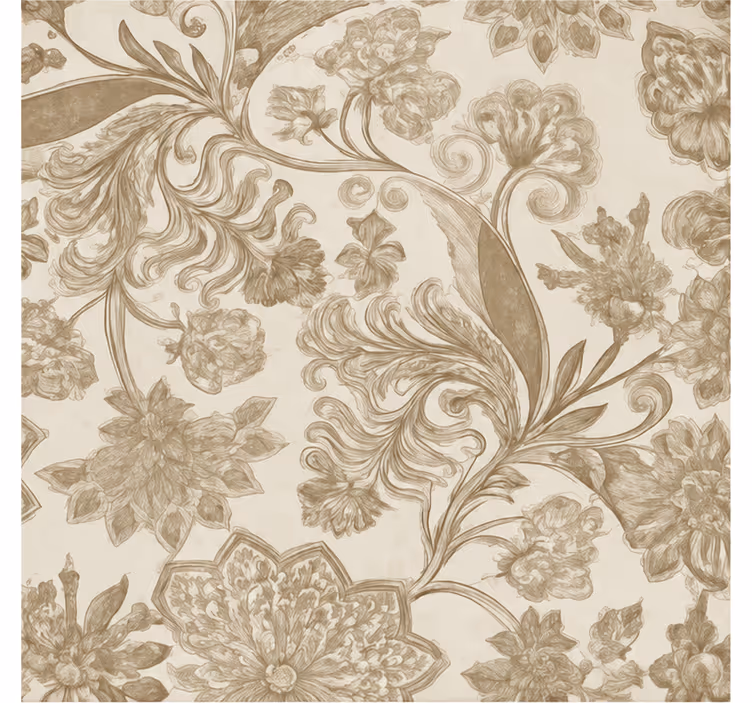Rullegardin beige med blomster vintage mønster - Tenstickers