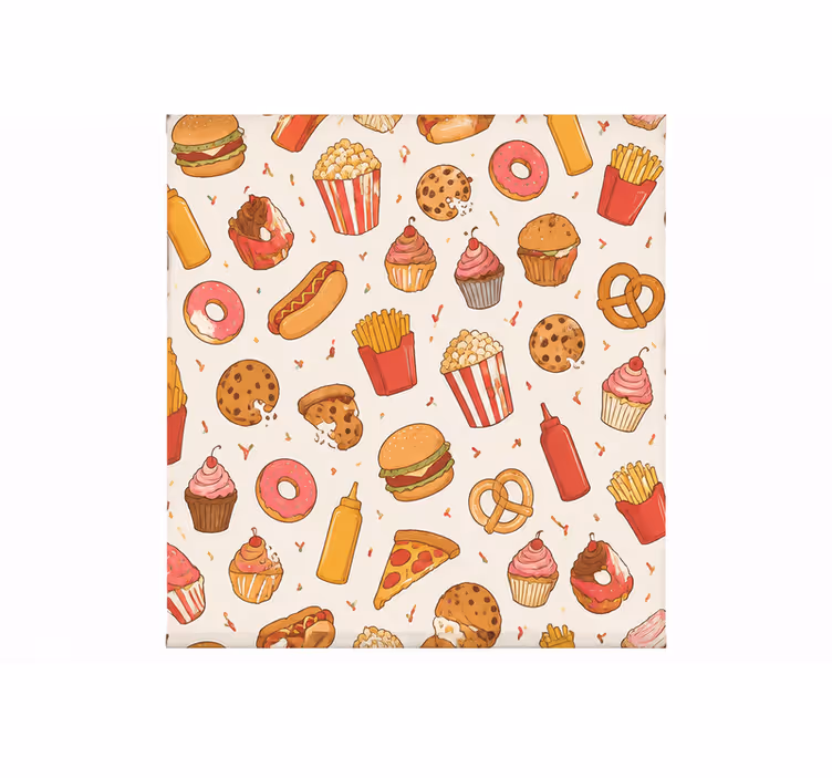 Rullegardin kjøkken 300 cm mønster med snacks - Tenstickers