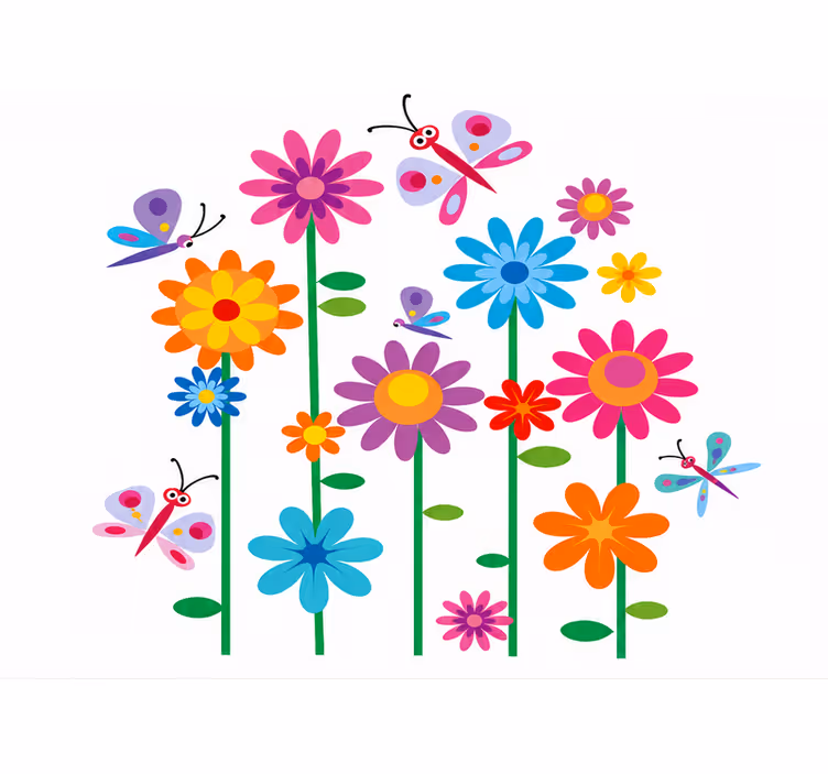 Rullegardin barn blomster glade - Tenstickers