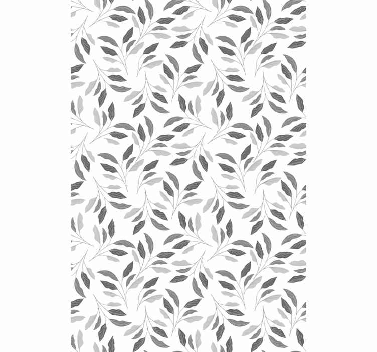 Grå blad elegant rullegardin - Tenstickers