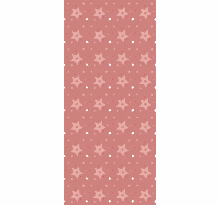 Hvite og rosa stjerner nordisk rullegardin - Tenstickers