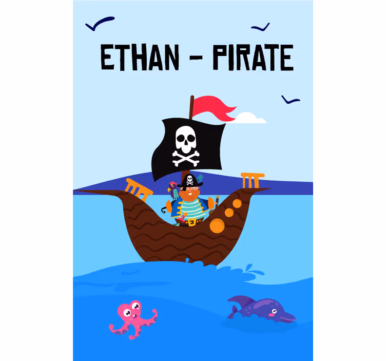 Piratbåt tilpasset trykt rullegardin - Tenstickers