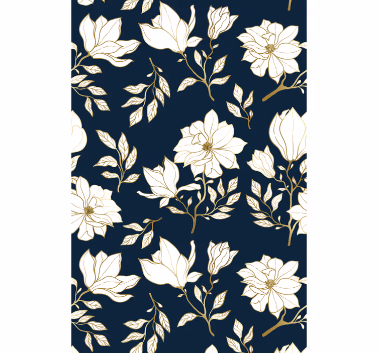 Botanisk illustrasjon rullegardin blomster - Tenstickers