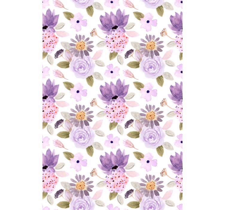 Lilla blomster original rullegardin - Tenstickers