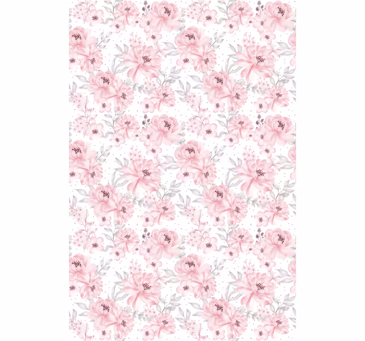 Rosa blomster rullegardin - Tenstickers