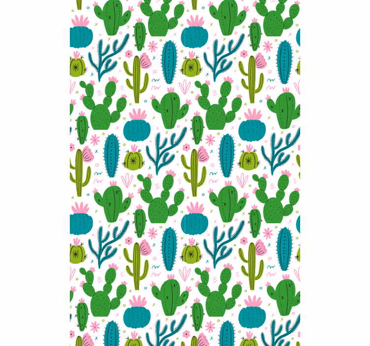 Blomsterkaktus mønster Rullegardin - Tenstickers