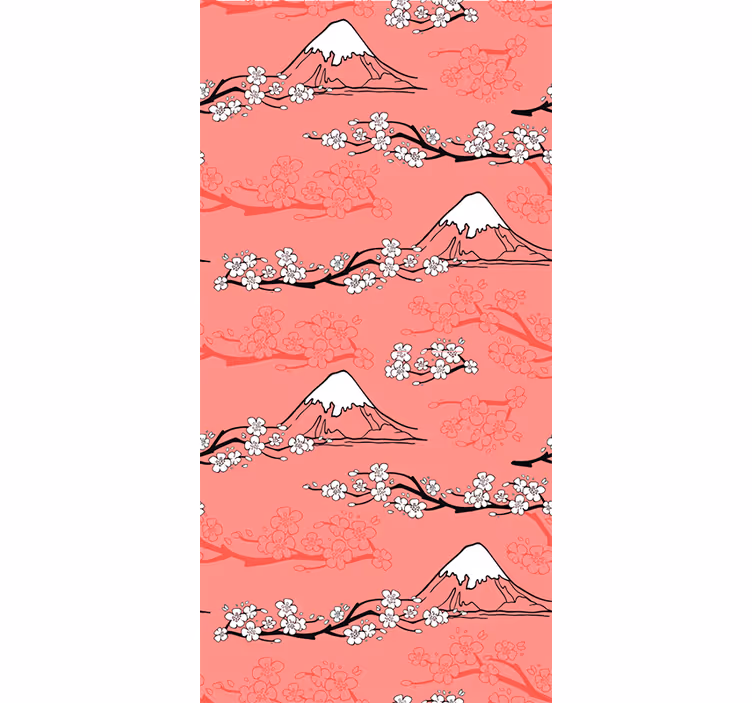 Våren tre natur rosa rullegardiner - Tenstickers