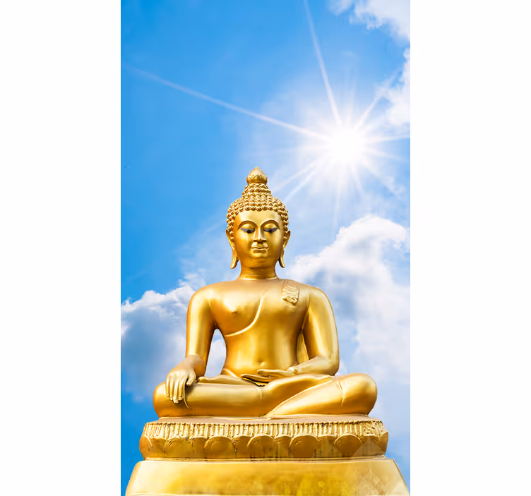 Solrik buddha zen blue Rullegardin - Tenstickers