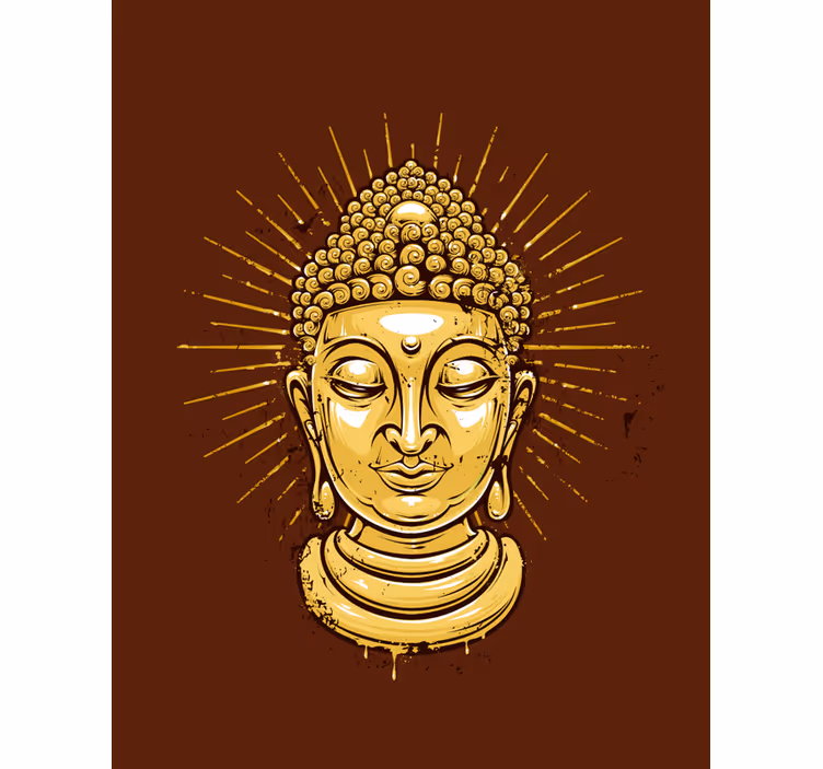 Gylden buddha sillouhette zen Rullegardin - Tenstickers