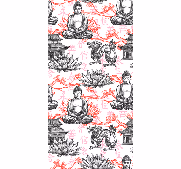 Dekorativ buddha zen rullegardin - Tenstickers