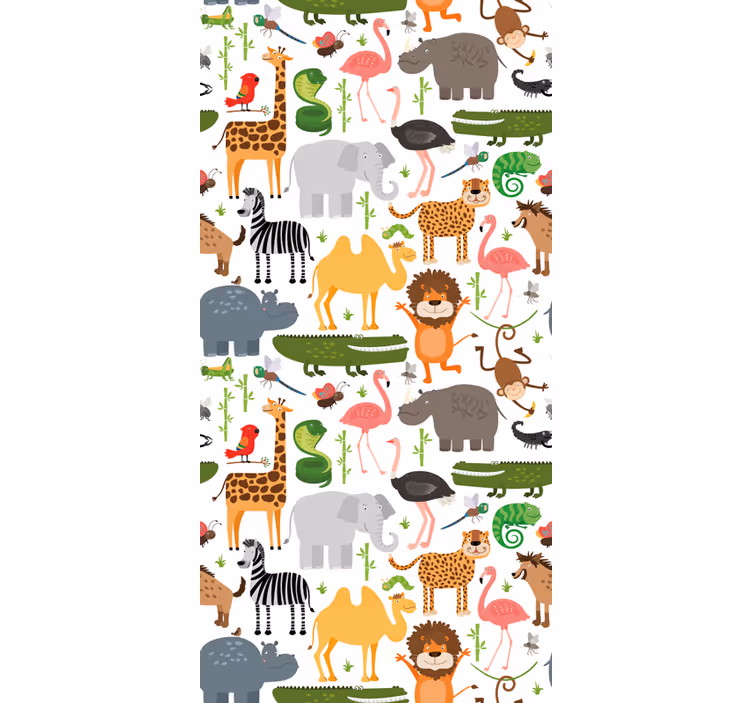 Flerfarget dyr barne rullegardin - Tenstickers