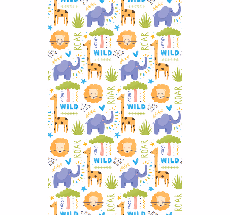 Safari dyr mønstre rullegardin dyr - Tenstickers