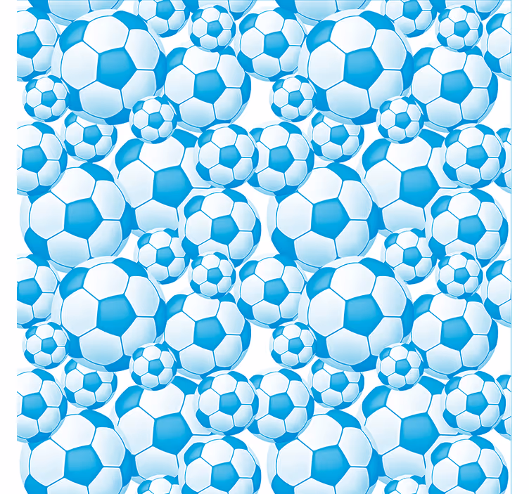 Blått ball mønster fotball rullegardin - Tenstickers