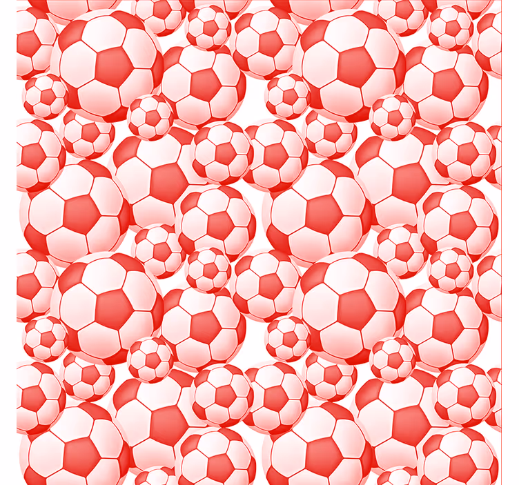 Rød ball mønster fotball rullegardin - Tenstickers