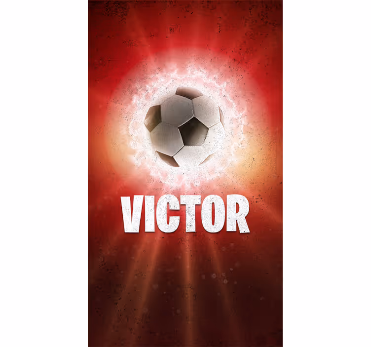 Ildkule med navn fotball rullegardin - Tenstickers