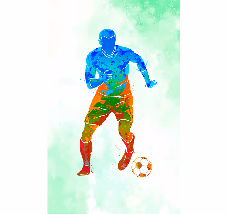 Akvarell spiller fotball rullegardin - Tenstickers