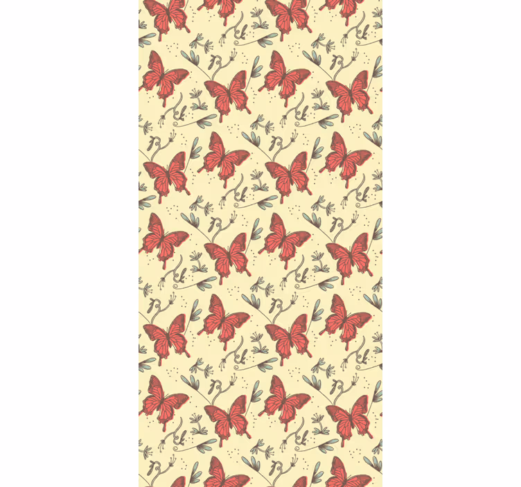 Vintage gul sommerfugl rullegardin - Tenstickers