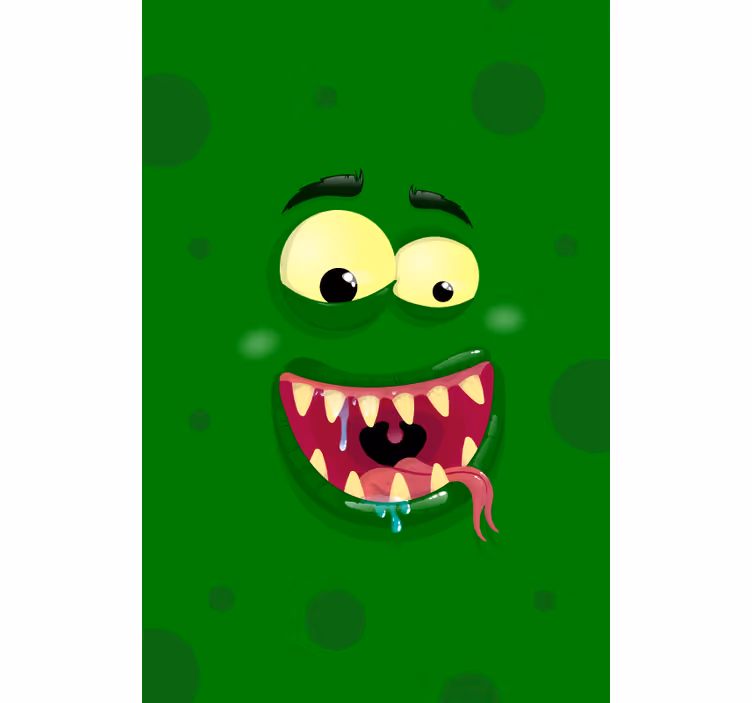 Grønt monster moro barn rullegardin - Tenstickers
