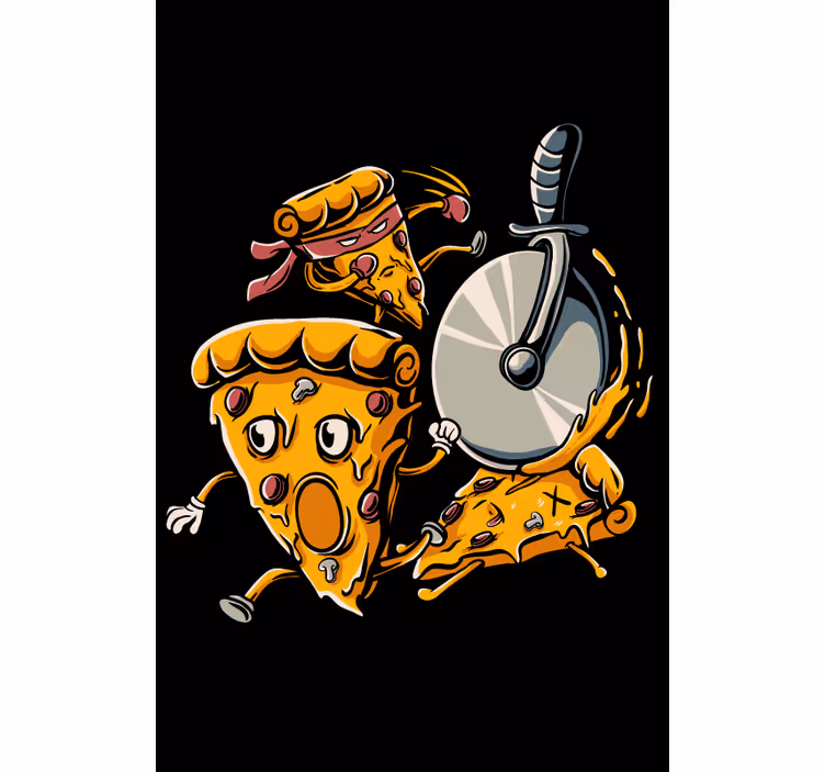 Pizza morsom spisestue rullegardin - Tenstickers