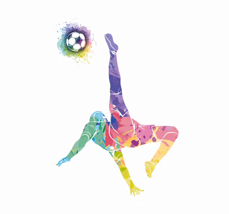 Akvarell fotballspiller sportsRullegardin - Tenstickers