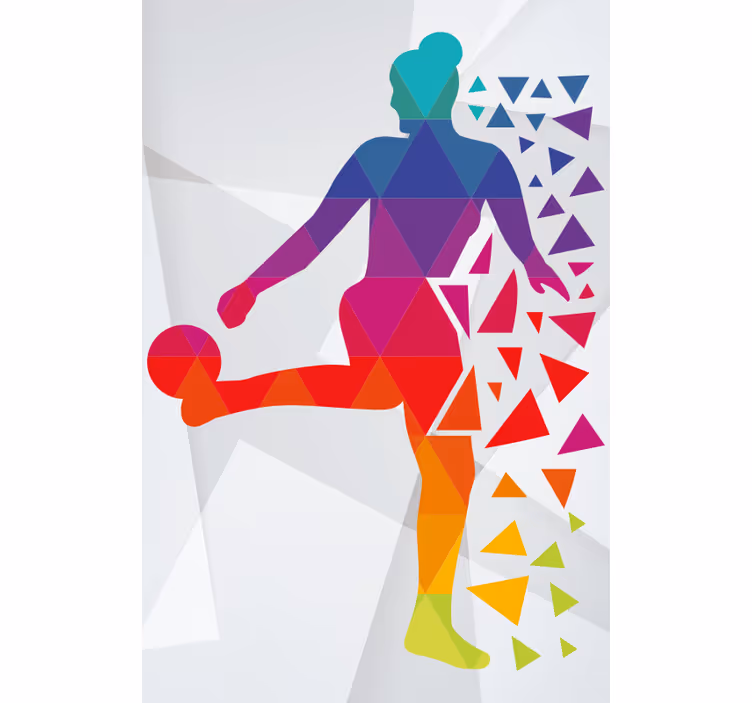 Geometrisk fotballspiller rullegardin sport - Tenstickers