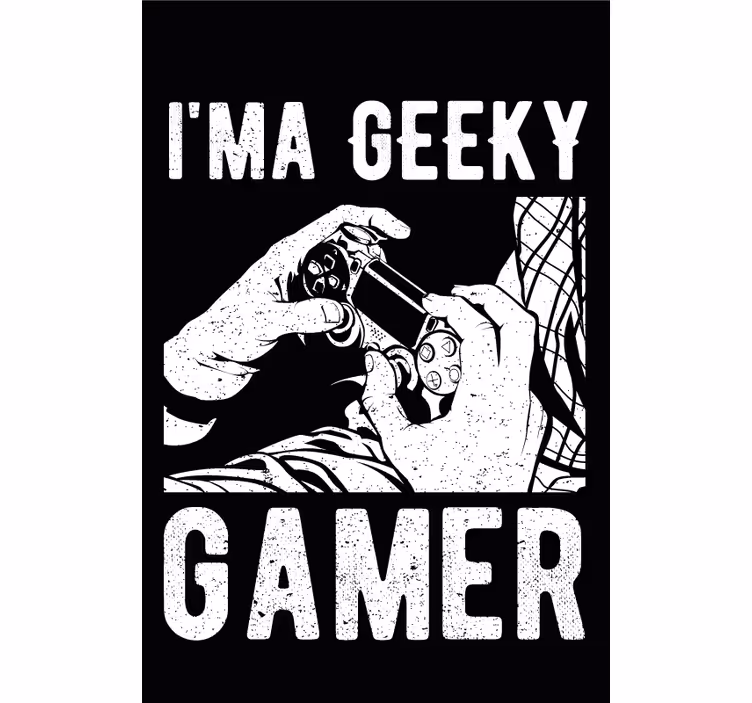 Nerdete gamer svart rullegardin - Tenstickers