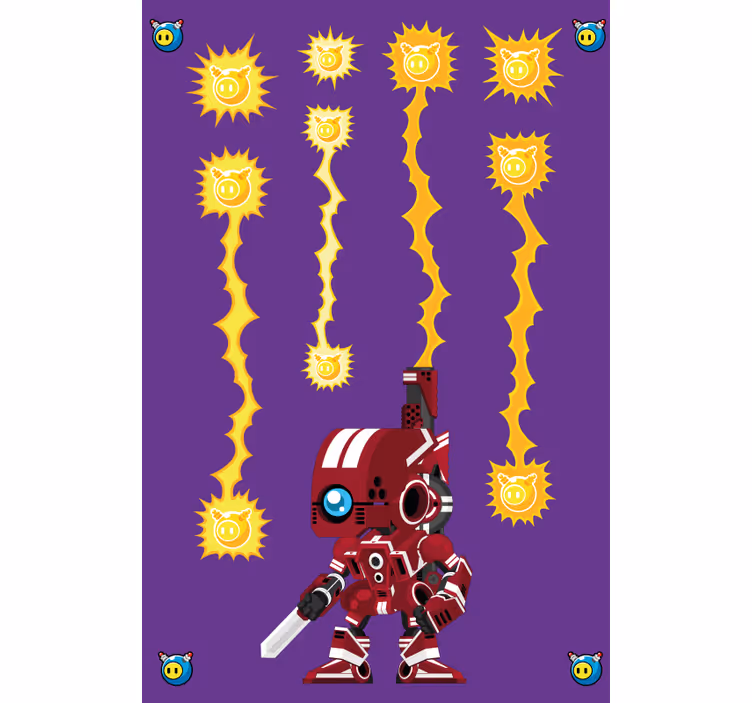 Robotisk energikamp rullegardin nerdere - Tenstickers