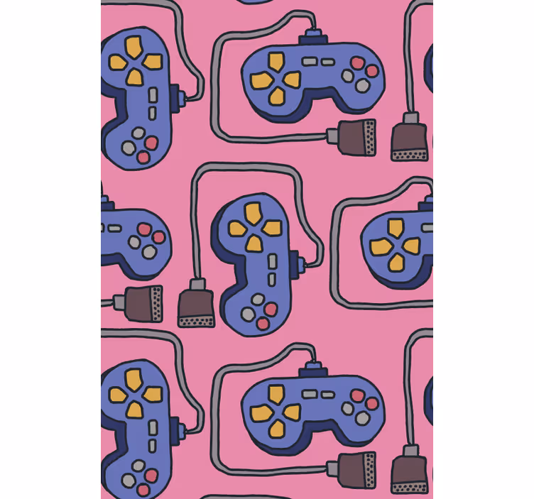 Retro kontroller mønster nerd rullegardin - Tenstickers