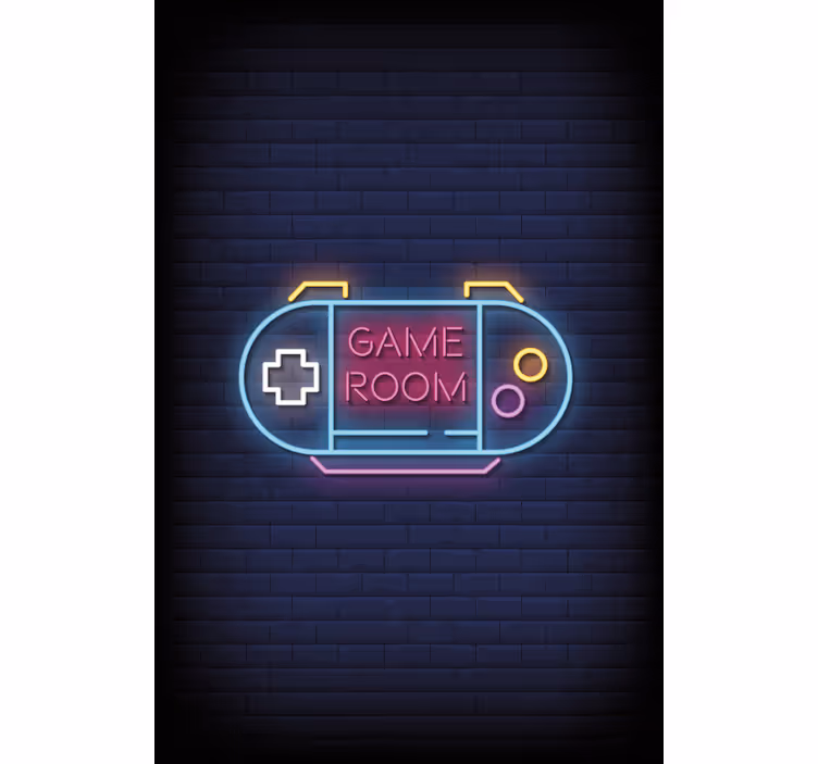 Spillerom med neonlys nerd rullegardin - Tenstickers