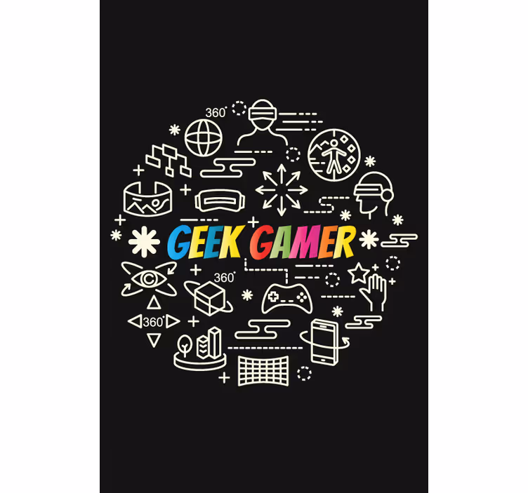 Nerd fargerikt mønster nerd rullegardin - Tenstickers