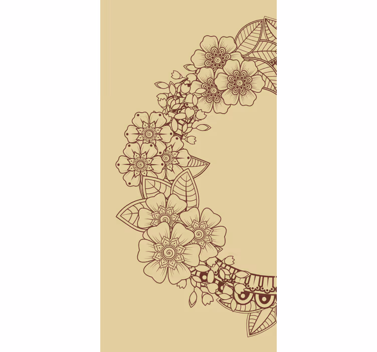 Mandala sirkel med blomster elegant rullegardin - Tenstickers