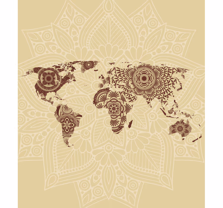 Mandala verden billedvev rullegardin verdenskart - Tenstickers
