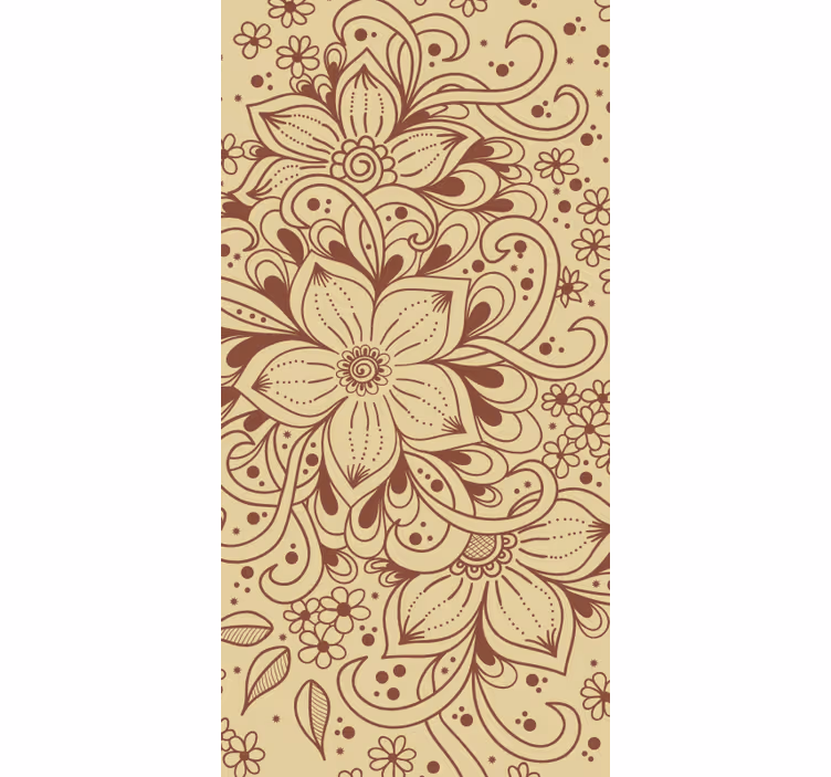 Floral paisley mønster rullegardin rustikk - Tenstickers