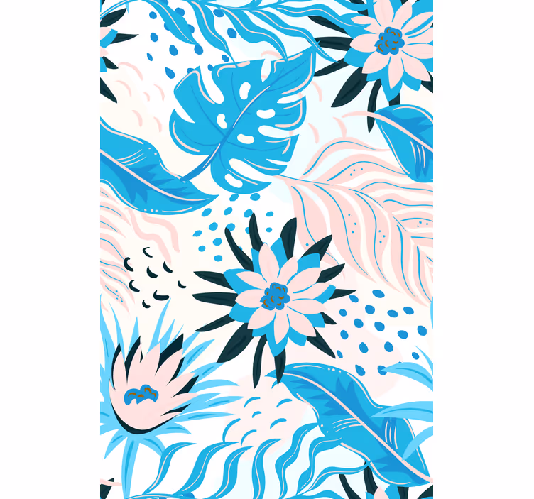 Botanisk mønsterdesign rullegardin blomster - Tenstickers