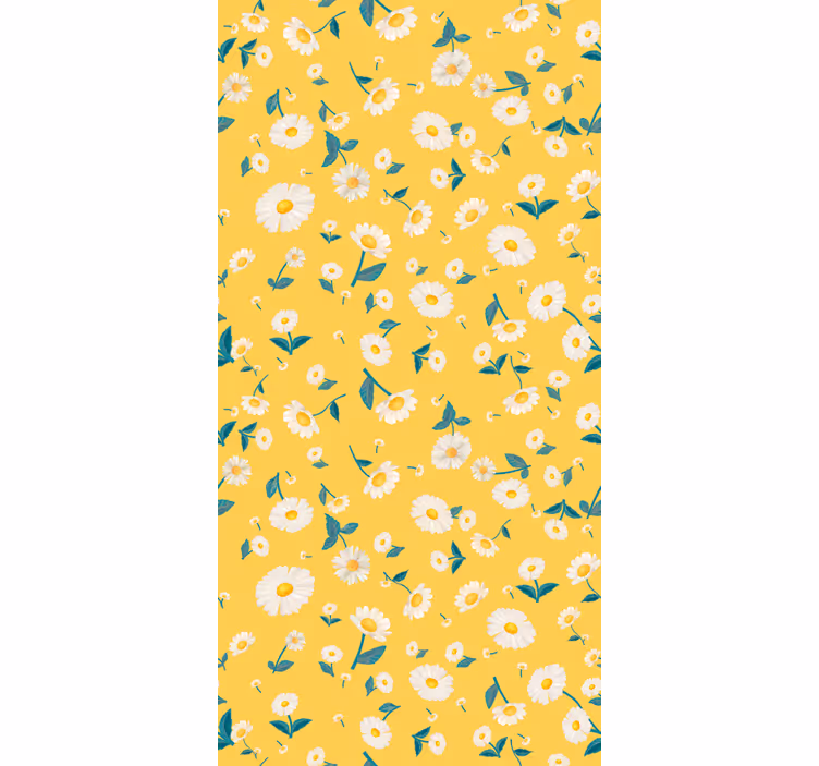 Lyse gule blomster kjøkken rullegardin - Tenstickers