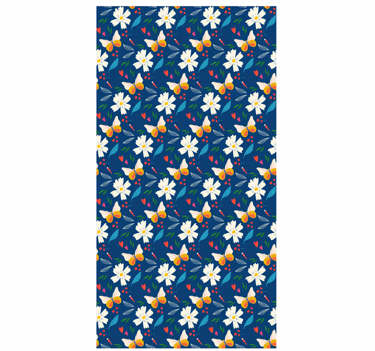 Blomstermønster design rullegardin blomster - Tenstickers