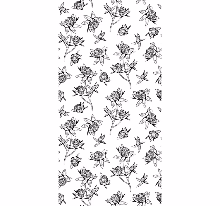 Botanisk motivskaping rullegardin blomster - Tenstickers