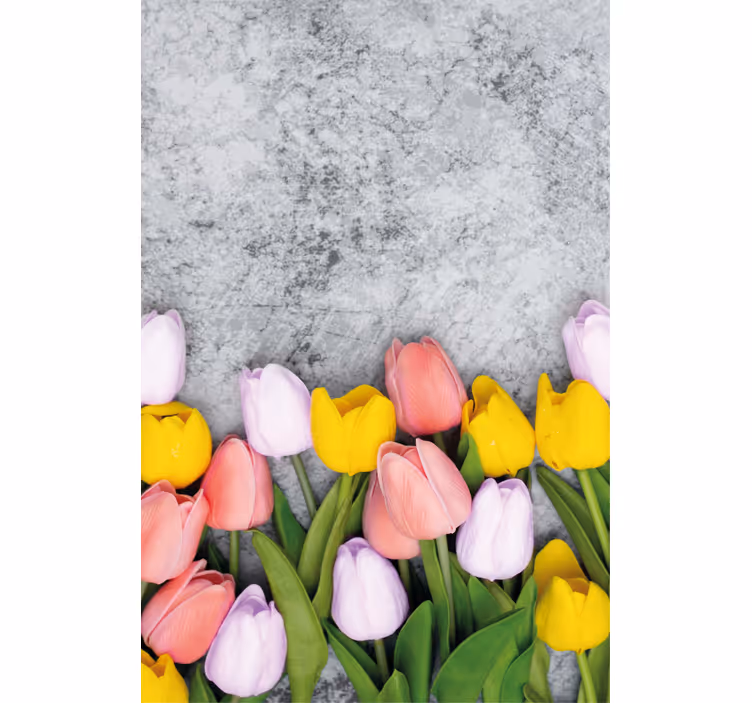 Livlig tulipanblomstring rullegardin blomster - Tenstickers
