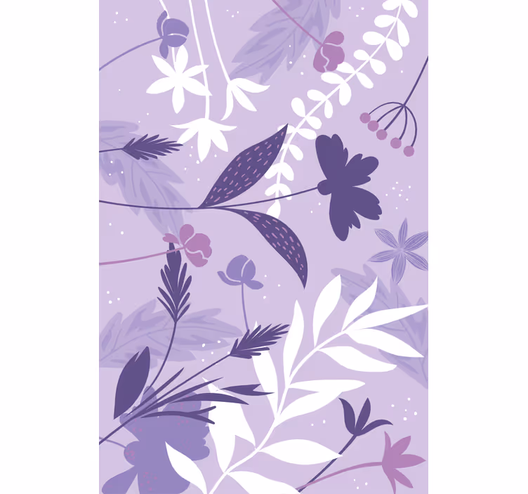 Lilla blomstermønster blomsterRullegardin - Tenstickers