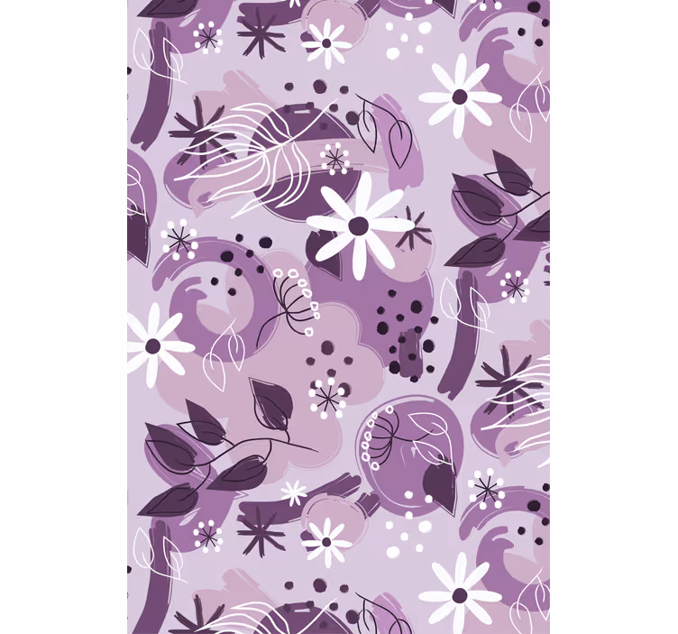 Forskjellig lilla blomsterRullegardin - Tenstickers